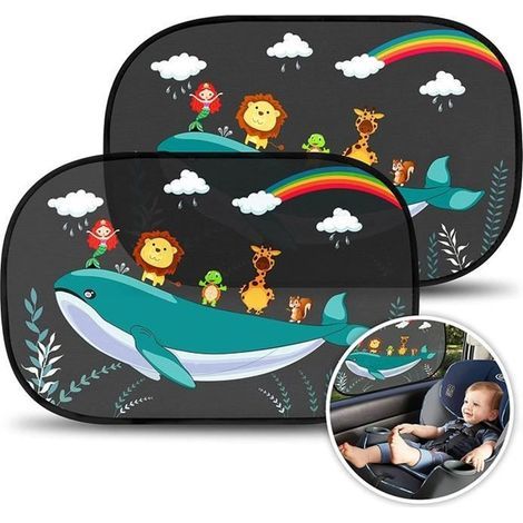 Pare-Soleil Voiture Bébé,Pare-Soleil Auto-Adhésifs pour Enfants,Pare Soleil Fenêtre pour vitres latérales Blocage des Rayons UV (1/4)