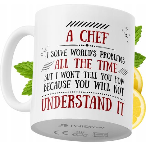Lustige Tasse für Köche – Kaffee- oder Teetasse mit witzigem Textdesign – ideal für Geburtstage, Namenstage, Feiertage und besondere Anlässe. Hochwertige Tasse für Zuhause, Büro und Arbeit. Farbe: Wei