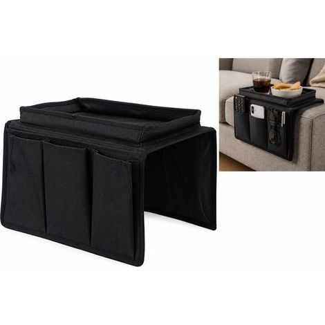 Organisateur d'accoudoir de canapé en Oxford 600D avec support pour télécommande, rangement pratique pour canapé, fauteuil et salon (1/5)