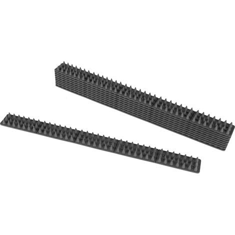 Spikes Barrière Anti-Animaux, Tapis à Pics pour Oiseaux ou Chats, Grille d'épines, Grille pour Animaux, Chats et Oiseaux, Peut être Raccourci, 10 pièces, 49 x 4,3 x 1,5 cm (1/4)
