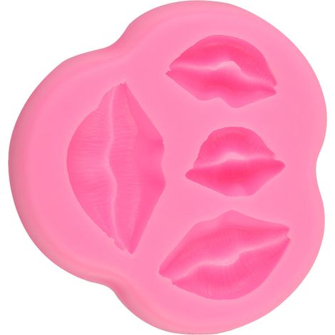 Selbstgemachte Silikon-Kuchenform in Lippenform mit Cartoon-Motiv, Backwerkzeug für Partys (Rosa) (1/5)