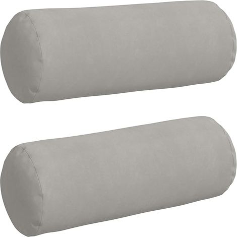 Maison Exclusive - Cuscini a rullo 2 pcs Grigio chiaro Ø 25 x 70 cm