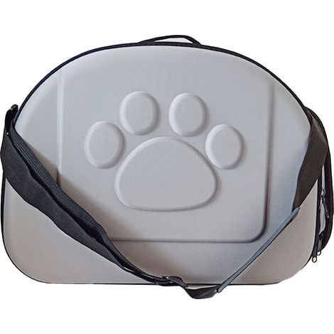 Sac de Transport pour Chat Pliable Respirant Grande capacité Portable Sac de Transport pour Animaux de Compagnie avec bandoulière pour Voiture de Voyage sans Motif Gris (1/5)