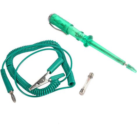 Testeur de circuit électrique automobile CC 6V 12V 24V, testeur de tension à ampoule vert