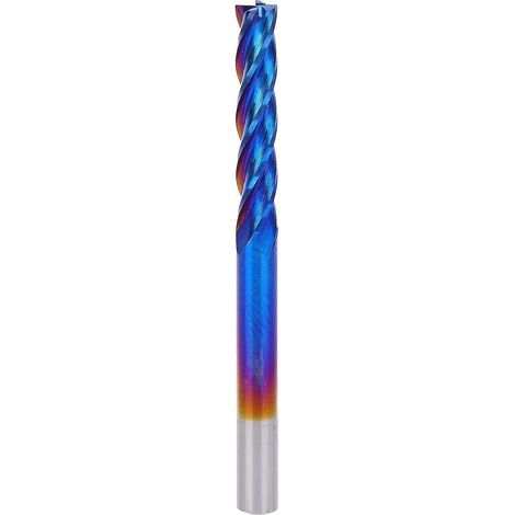 4-schneidiger Schaftfräser aus Wolframstahl mit NanoBlue-Beschichtung, CNC-Fräser mit geradem Griff (3,175 x 3,175 x 1 Zoll)