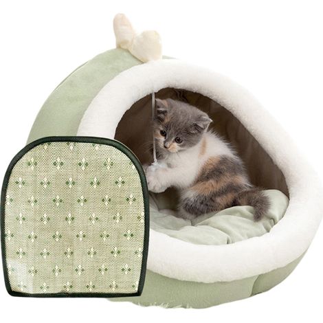 Niche Pour Chat - Lit Grotte En Peluche Lavable - Pour Chat Intérieur - Confortable Et Doux - 1 Pièce (1/5)