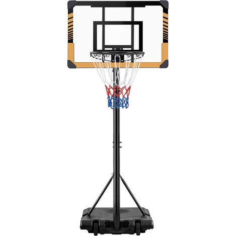 Homevive Canasta de Baloncesto para Exteriores/Interiores Altura Ajustable 182-213 cm Canasta Portátil con Ruedas para Niños y Adultos Negro/Marrón