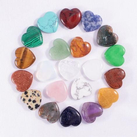 Coeur En Pierre Naturelle - Oeil De Tigre Rose - 20 Mm - Sans Trou - Décoration Intérieure Et Cadeau (1/5)