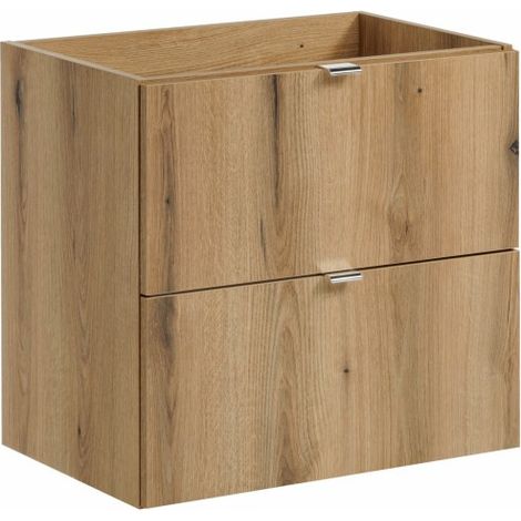 Mobile sottolavabo VANO – 2 cassetti – Colore quercia – L60 × P57 × H39 cm – Da appendere
