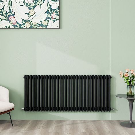AICA 600x1460mm 3 Column Horizontal Black Radiator Central Heating Cast Iron Style