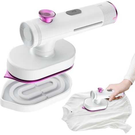 Mini fer vapeur portable blanc rotatif, défroisseur pliable compact pour repassage vêtements maison voyage (1/5)