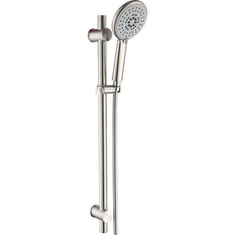 Adjustable 65cm shower rail + shower head + 1.5m PVC hose – Complete bathroom set