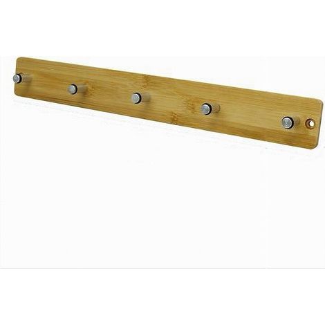 Cleafe - Appendiabiti Appendino Parete Metallo Legno 5 Posti Ganci Giacche Vestiti 79548 - (1/2)