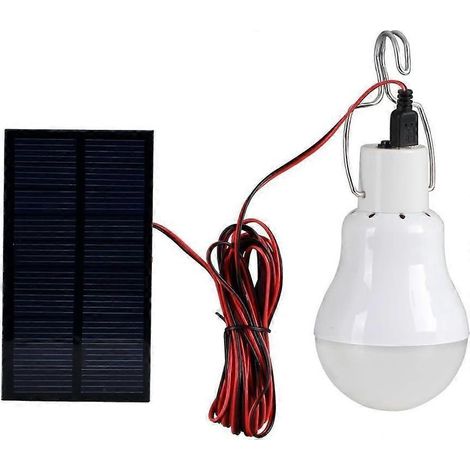 Projecteur LED solaire portable avec panneau solaire de 0,8 W, idéal pour l'éclairage extérieur (randonnée, camping, pêche, tente). (1/5)