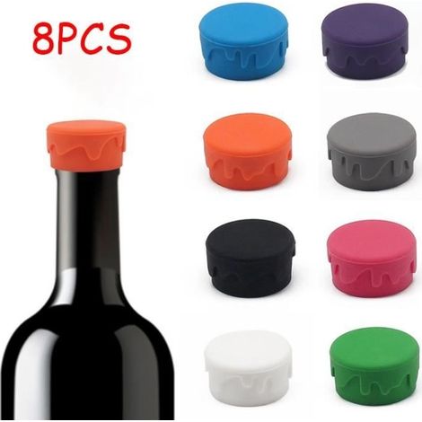 Weinflaschenverschluss, Silikon-Flaschenverschluss, Getränkeverschluss, luftdichter Champagnerverschluss, für Bier, Cava, Whisky (1/4)