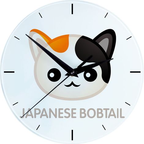 Japanischer Bobtail – MDF-Uhr mit Grafiken und Beschriftung von Art-Dog (1/4)