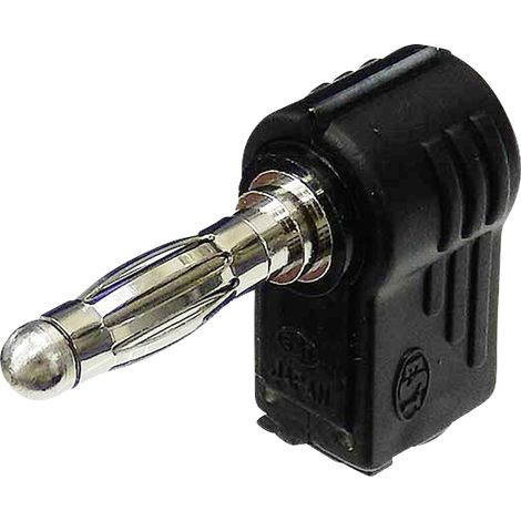 Fiche banane coudée Ø 4 mm noire 1 pièce (1/3)