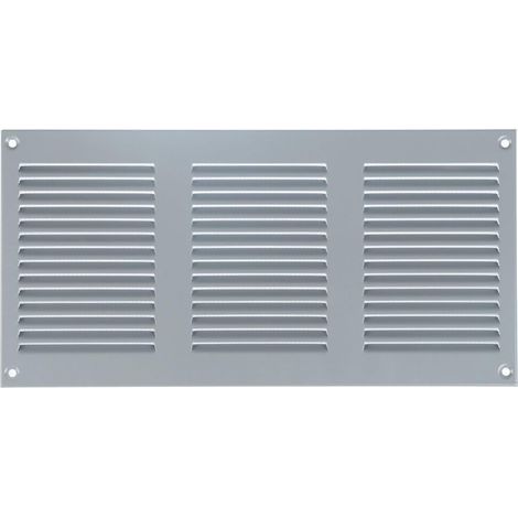 1 - Grille D'Aération - Registre De Ventilation - En Métal Galvanisé Avec Moustiquaire Intégrée Pour Mur Et Plafond Gris 30x15cm (1/5)