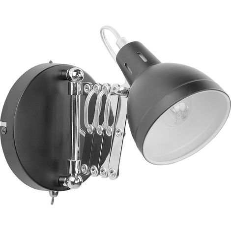 Wandlampe HARRINGTON verstellbar Metall Schwarz