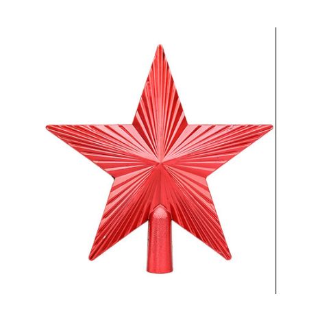 Cime de sapin de Noël en plastique - Cime de sapin avec étoile de sapin de Noël moderne - Étoile rouge