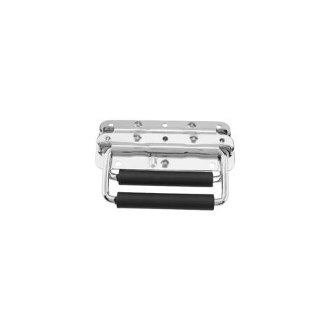 Juego de 2 asas plegables para cajas, asas plegables, asa de transporte plegable, asa de transporte metálica, asas plegables para cajas, para caja de herramientas, (140 x 40 mm) - Crezuo