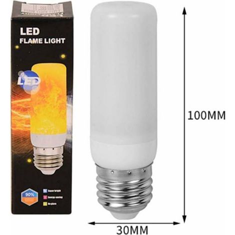 Ampoules à flamme effet feu vacillant - - Lot de 4 - 3 W - E27 - 4 modes d'éclairage - IP42 - Étanche - Jaune (1/4)
