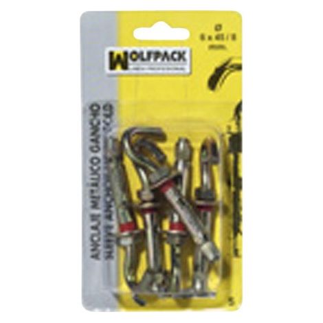 Gancio di ancoraggio in metallo 6x 45/8 mm. (5 pezzi)