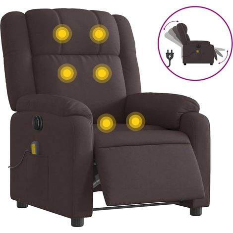 Maison Exclusive - Massagesessel Elektrisch Dunkelbraun Stoff