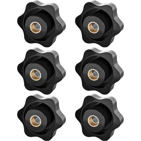 Boutons de serrage M8 à filetage moleté et écrous étoile – Lot de 6 pour mécanique, mobilier et équipements électroniques