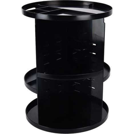 Boîte de Rangement Cosmétique 360° Rotative, Organisateur de Maquillage en Acrylique Grande Capacité, Étagère de Bureau Noire (1/5)