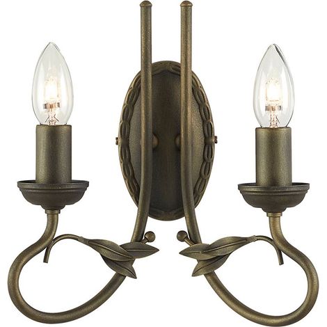 Elstead Olivia - 2 Light Indoor Candle Wandleuchte Schwarz, Gold, E14 (1/4)
