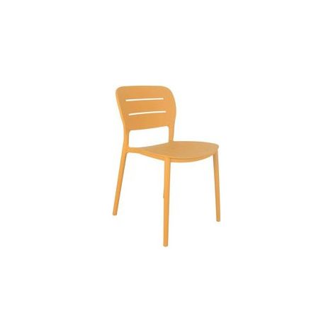 Silla de jardín amicasa senape apilable 52 5 x 44 cm