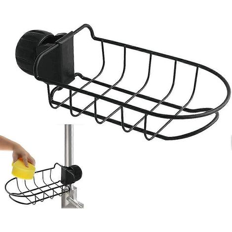 Porte-éponge pour robinet de cuisine, support de rangement en acier inoxydable pour robinet, support suspendu pour éponge de robinet, porte-savon (1/5)