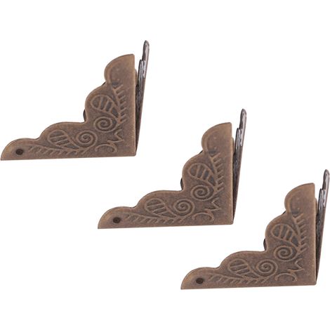 12er-Set Eckenschutz für Schmuckkästchen aus Holz, dekorativ, aus Eisen, bronzefarben (1/5)