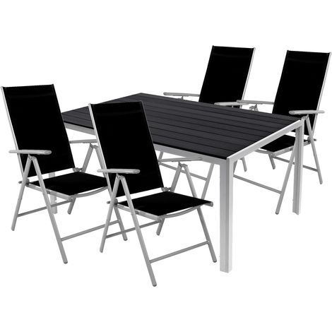 5tlg Gartenmöbel Set Alu Polywood 150x90cm Hochlehner -M726898+4xMMC5000S (1/5)