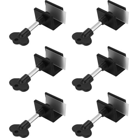 Lot de 6 butées de porte et de fenêtre coulissantes, 1 trou, mobiles, pour la sécurité à la maison et au bureau. (1/5)
