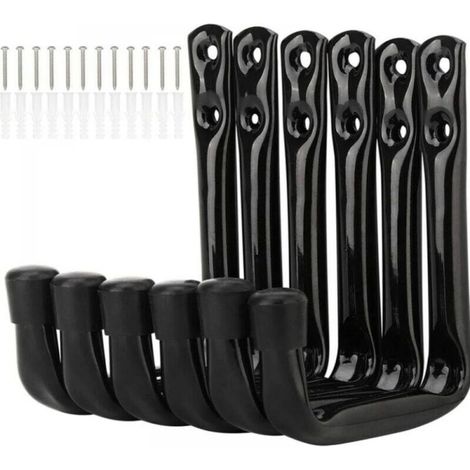 6 Pack Bicycle Wall Hooks Heavy Duty Garage Storage Hooks with Screws, Tool Hooks (1/5)