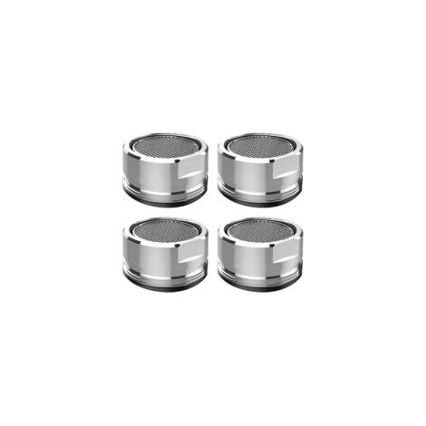 Juego de 4 aireadores para grifo, ahorradores de agua para grifos con filtro y juntas de acero inoxidable y ABS, aireador M24 para grifos de baño y fregadero de cocina - Crezuo