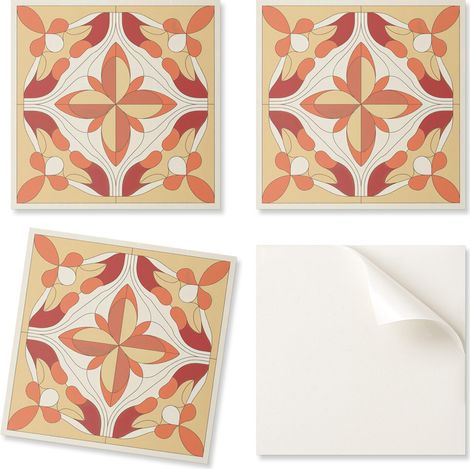 Baldosas decorativas autoadhesivas de vinilo para pasillo con estampado floral abstracto, 9x30x30 cm.