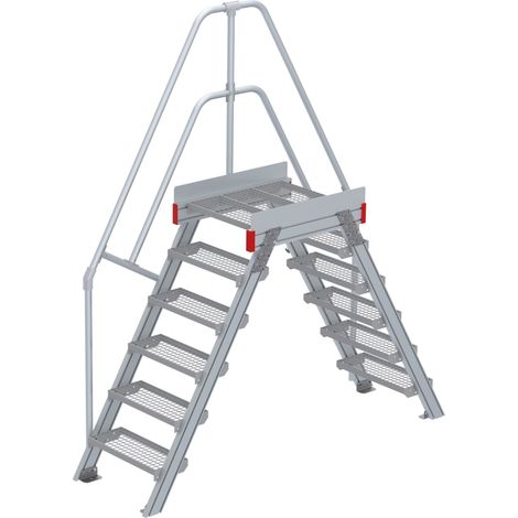 Euroline 512 Überstieg 60° 600mm Stufenbreite 2x6 Stufen Stahl Gitterrost