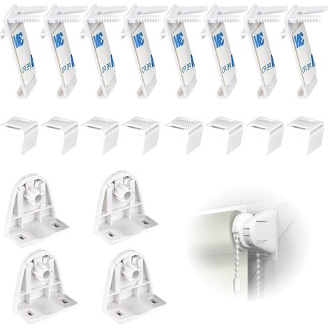 Supports de serrage pour store double, 8 supports de fenêtre, pour vos besoins quotidiens, kit d'accessoires pour la fixation de stores doubles sans perçage, pinces de serrage pour PVC, battants de (1/5)