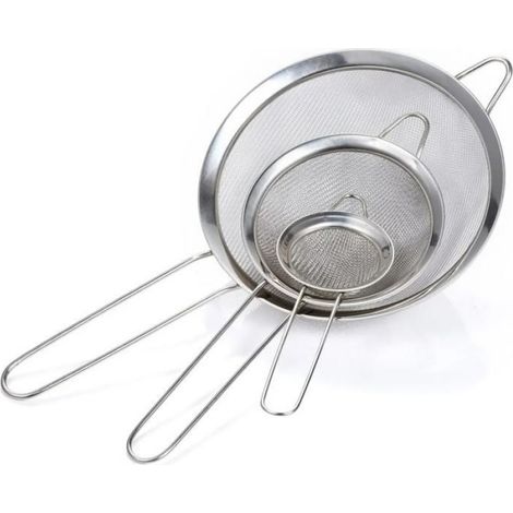 Tamis cuisine mailles fines,ensemble tamis farine,acier inoxydable (1/4)