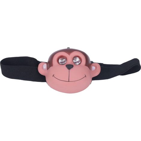 Jeffergarden Lampe frontale pour enfants apparence de singe 2 Modes d'éclairage phare LED en plastique léger alimenté par batterie pour les Sports de plein air (1/4)