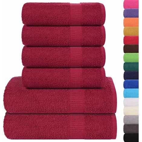 Ensemble de serviettes FROGN 6 pcs bordeaux 360 g/m² (1/5)