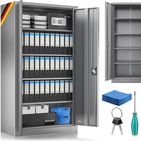 KESSER® Aktenschrank abschließbar Stahl, höhenverstellbare Böden – 180 x 80 x 40 cm / Anthrazit (1/5)