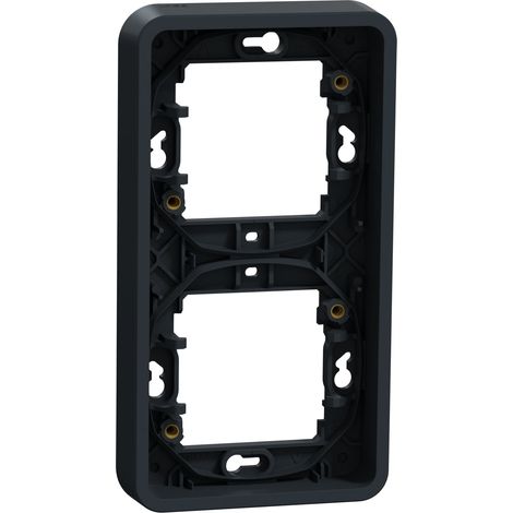 Schneider MUR34151 Mureva Styl - Marco para 2 tomas verticales - empotrable - IP55 - IK08 - gris