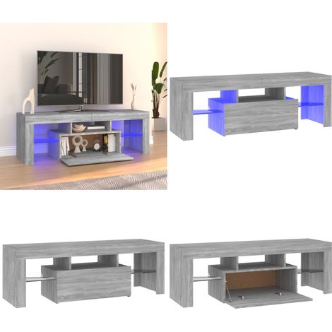 Meuble TV avec lumières LED sonoma gris 120x35x40 cm - Meubles Tv - Meuble Tv Led - Meuble Tv Avec Éclairage - Meuble Tv Design - Meuble Tv Gris - Home & Living
