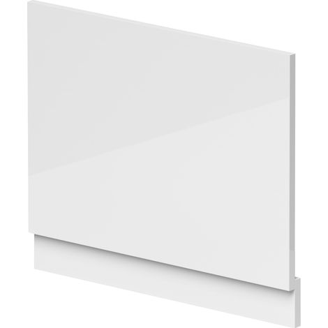 700mm Waterproof Straight Shower Bath End Panel - Gloss White