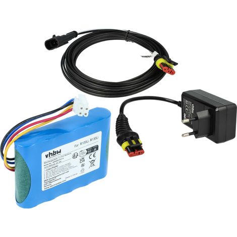vhbw 1x Netzteil, 1x 2600 mAh Akku, 1x 5 m Niederspannungskabel kompatibel mit Gardena Smart Sileno+ Set, Sileno Set Rasenmäher