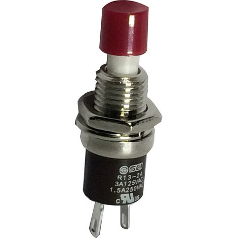 TRU COMPONENTS TC-R13-24B1-05 RD Drucktaster 250 V/AC 1.5 A 1 x Ein/(Aus) tastend Rot   1 St.